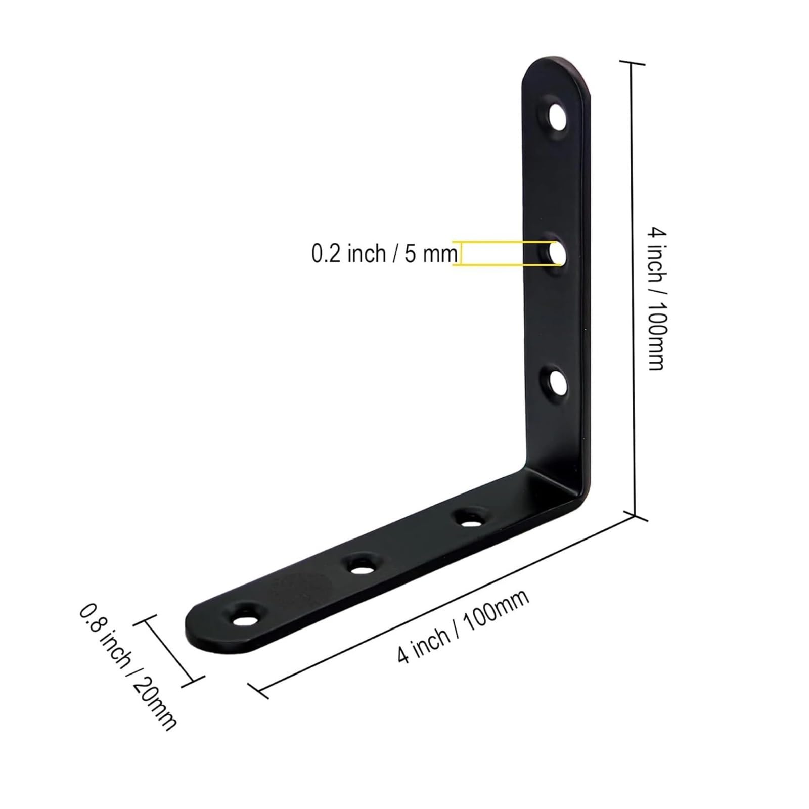 Staffe a L in metallo 100x100mm Bretelle angolari a 90 gradi for scaffali | Supporti ad angolo retto for scaffali e mobili in legno, robusto design in metallo, facile da installare(12PCS)