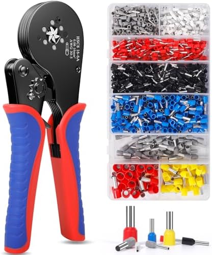 CIRULLI Juego de Alicates de Crimpado Hexagonales, 8 tipos, 0,08-...