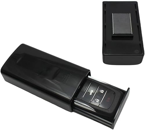 Caja de llaves magnética para ocultar llaves, imán fuerte, caja fuerte para llaves de emergencia, caja secreta para ocultar una llave de casa (negro)