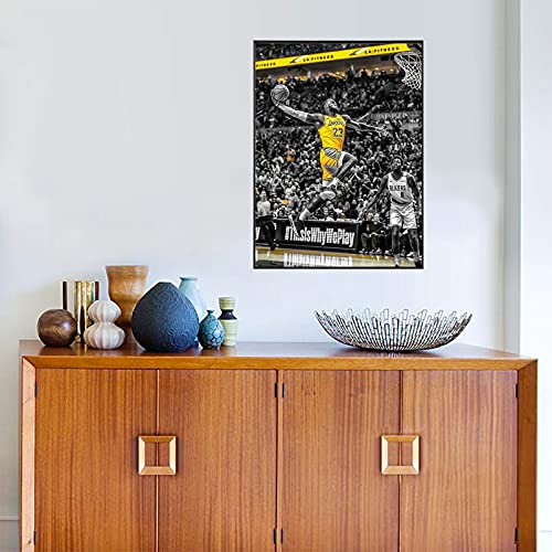 123 Life Lebron James Wall Art Canvas, Basketball Sports Superstar Theme Canvas Poster, La Lakers Poster Wall Art Print, Lebron No Frame Artwork Fans Gift For Home Bedroom Wall Decor (12"X16",Lebron) #TOP3
