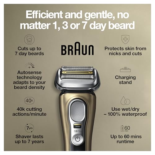 Image of Braun Series 9 Pro 9419s Electric Shaver for Men, Wet & Dry Razor, Shaving Kit with 4+1 Head with ProLift Trimmer