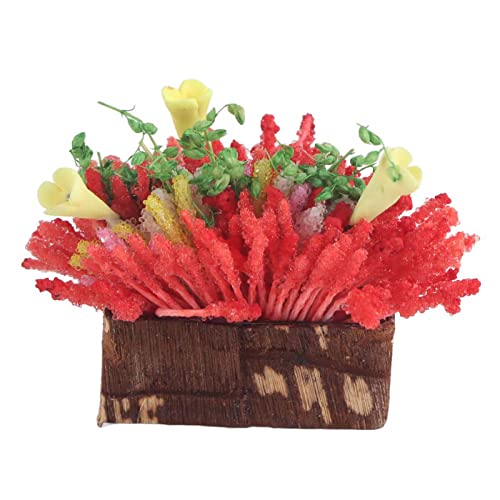 ミニチュア植木鉢 小さな粘土 ミニ庭の装飾 DIY クラフト ドールハウス アクセサリー 大人用ギフト コレクション ディスプレイ素材 編み込みバスケット 高さ 3cm マルチカラーオプション