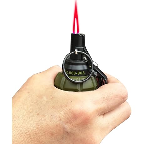 Windproof Green Cool Lighter with Adjustable Flame for Outdoor Activities