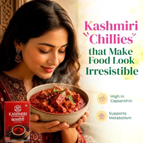 Image of SP Spices Kashmiri Red Chilli Powder, 100 g - Rich Colour & Mild Spice