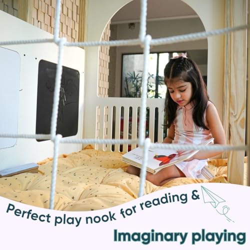 Image of Curious Cub Playloft 8 in 1 Jungle Gym for Kids Indoor | Slide for Kids, Ladder, Drawing Board, Monkey Bars |Rock Climbing At Home|Fun Activity for Ages 2-15 Yrs|Home Play Set for Toddler