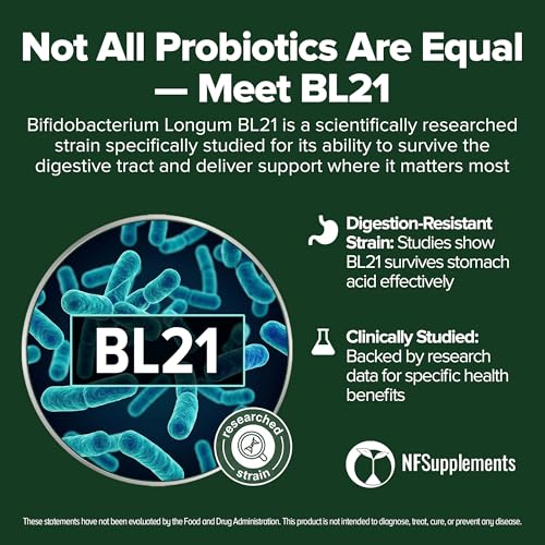 Image of Bifidobacterium Longum Probiotic 240 Tablets (4 Month Supply) - Researched Strain BL21 - 3 Billion CFU - Digestive Health & Microbiome Support - GMP Certified (240, Bifidobacterium Longum)