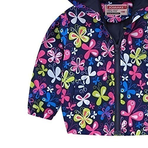 Toddler Boys Windbreaker Long Sleeve Floral Windproof Coats Casual Zip Hooded Jacket (Navy, 2-3 Years)2