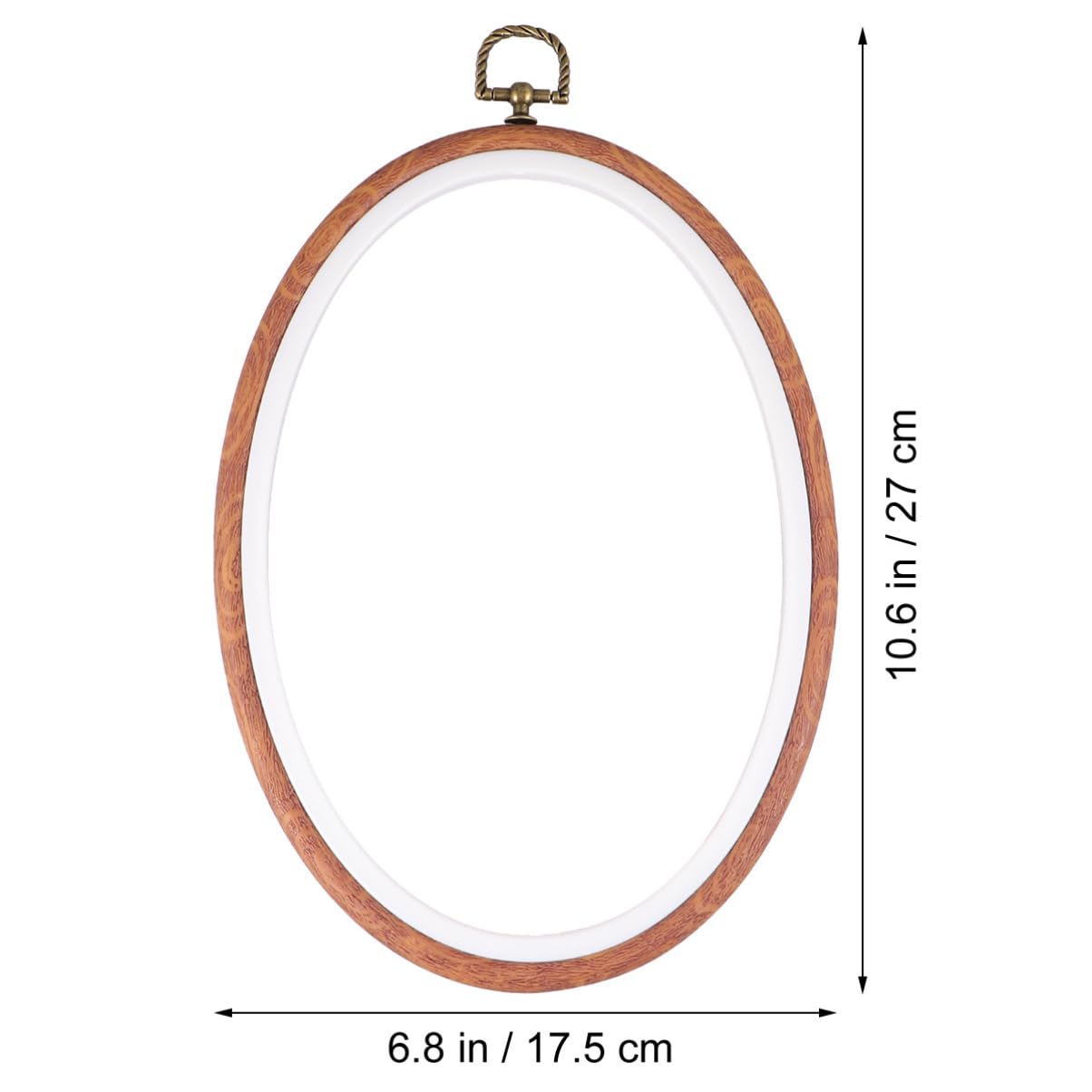 VILLCASE Elliptische Selbstgemacht Stickrahmen zum Glatten Befestigen von Stoff 3 Stück aus Pp Braun 18x25cm Fester Spannrahmen für Kreuzstich und Handarbeiten