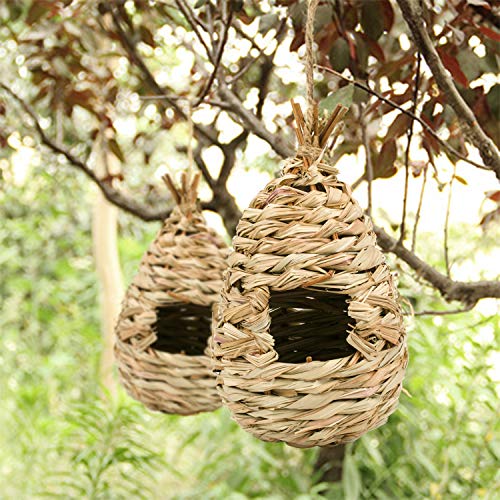 Yesland 4 Pack Hand Woven Hummingbird House, 9 X 4 Inches Bird Hut And Hummingbird Houses Nest, Small Hanging Bird & Chickadee House For Finch & Canary In Outdoor #TOP3