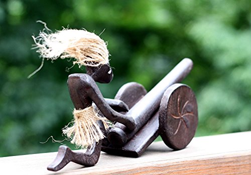 Escultura tribal en madera tallada a mano, 11 pulg miniatura 4