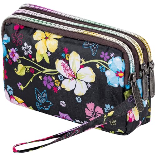 Image of BIAOTIE Large Capacity Wristlet Wallet - Women Printed Nylon Waterproof Handbag Clutch Purse