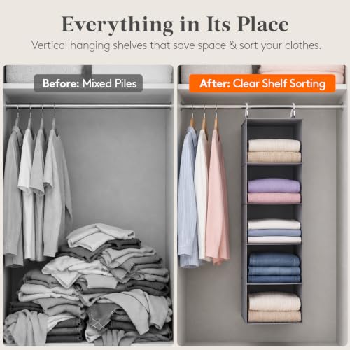 Lifewit Hanging Closet Organizer and Storage for Clothes 5 Tier - Image 4