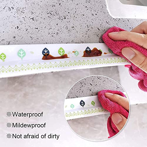 Image of Sink Oil Proof Caulk Tape Strip PVC Self Adhesive Caulking Sealing Tape for Kitchen Sink Platform Toilet Bathroom Shower and Bathtub, Basin, Toilet. 3.8m*3.2cm (Set of 1) - Multi Print