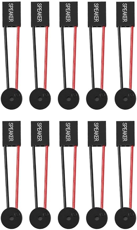 10Pcs 4-Pin PC Case Buzzer Speakers – Motherboard Alarm Connector Plug for Computer Build & Repair, 6cm Cable with Red/Black Wires
