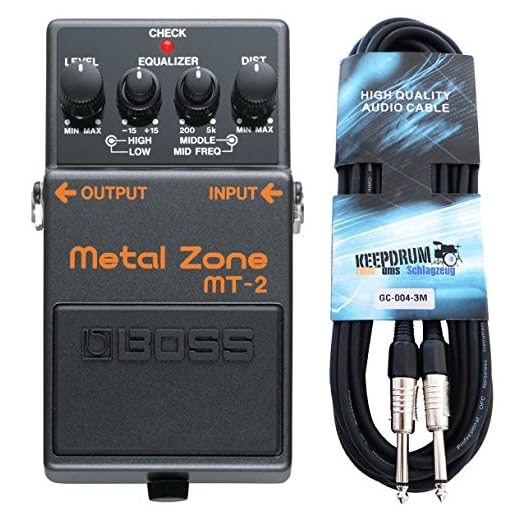 Boss MT-2 Metal Zone Distortion Pedal + Cable para guitarra keepdrum