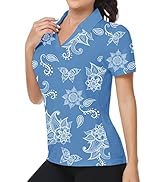 Little Beauty Women's Golf Polo T Shirts Short Sleeve Collared Lightweight Athletic Print Tennis ...