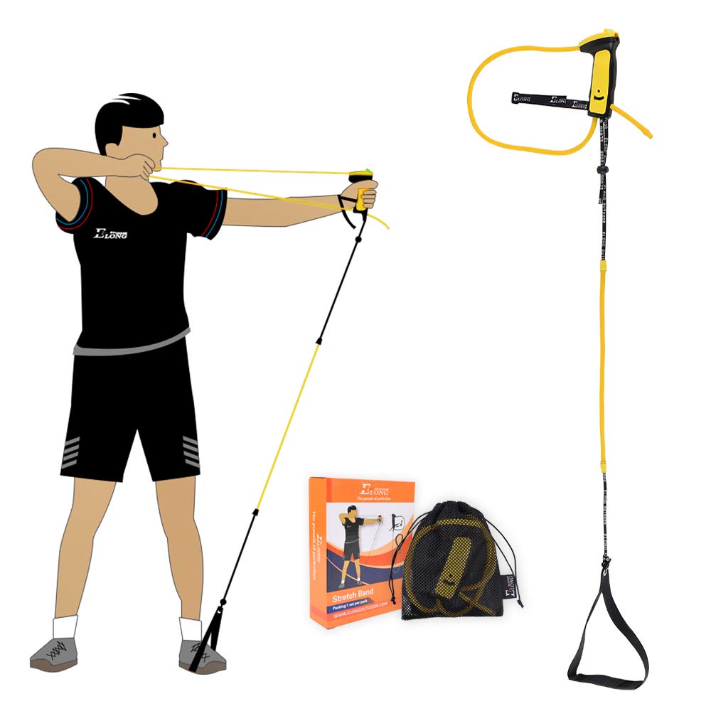 Archery Bow Trainer - Draw Strength Training Aid, Anti-Break Latex Resistance Bands, Exerciser for Recurve & Compound Shooting - Kids to Experts