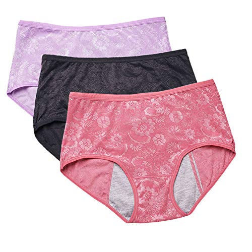 Image of YOYI FASHION Women Menstrual Period Briefs Jacquard Easy Clean Panties US Size XXS-5XL /12