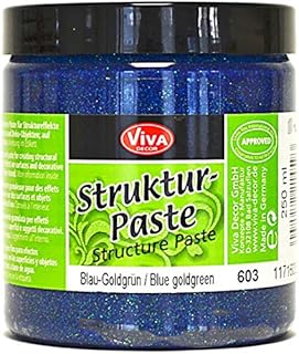 Viva Decor Structure Paste 8.45 oz. Blue Gold Green, Acrylic, Multicoloured, 2.66 x 2.73 x 3.05 cm