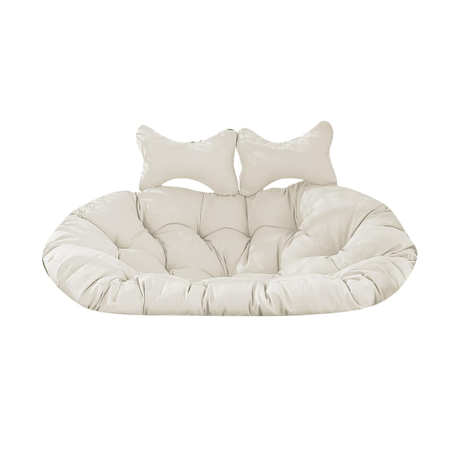 IRGVJIFR Egg Chair Cushion Hanging Basket Cushion Thickened Double Swing Sofa Household Chair Indoor Outdoor Cradle For the garden(White)
