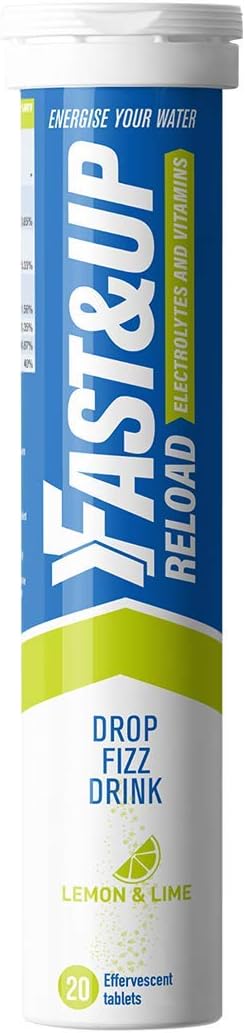 Fast&Up Reload – Lemon & Lime - Instant Electrolytes & Hydration - 20 Effervescent Tablets