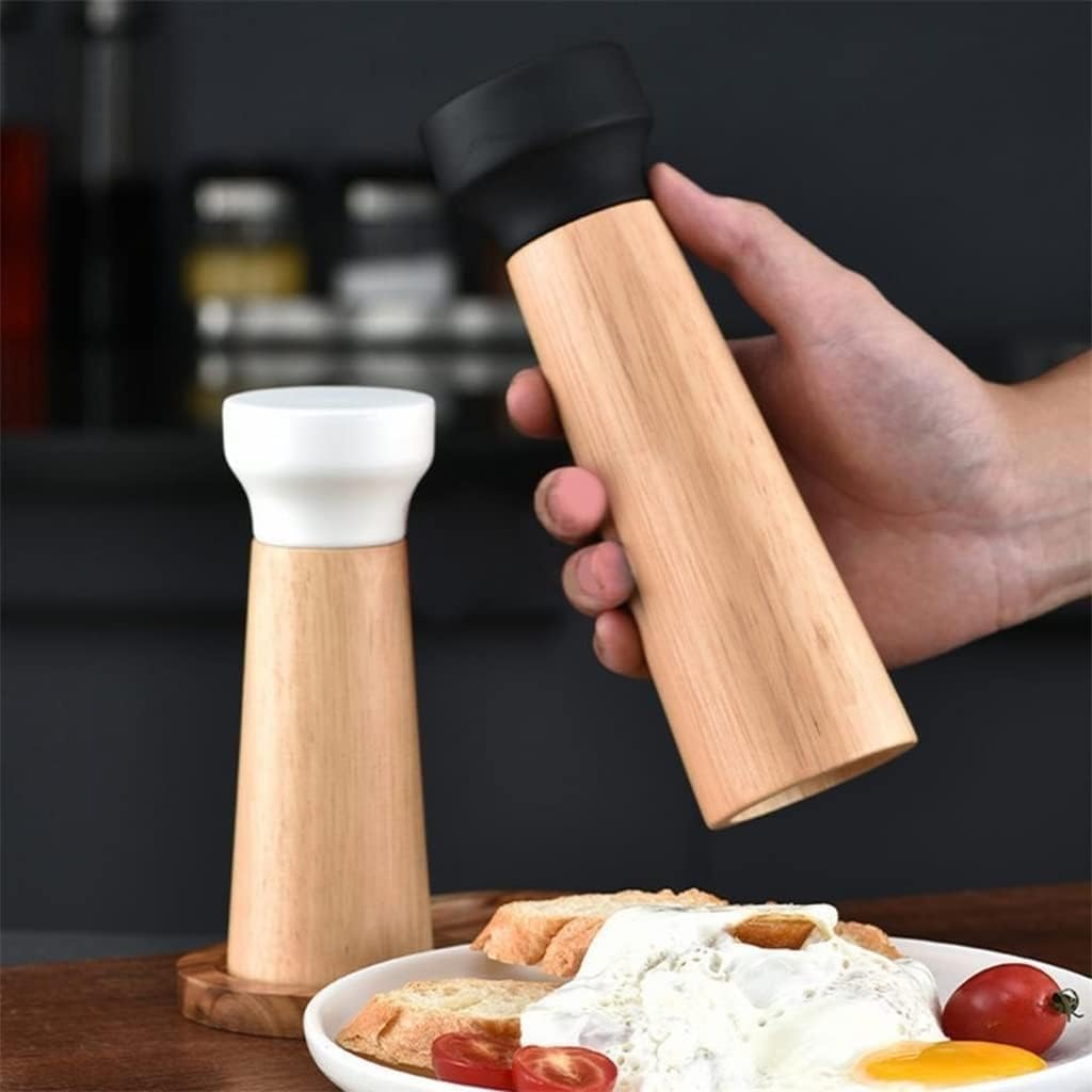 Pepper Grinder Adjustable Easy to Use Cylindrical Wooden Pepper Sauce Spice Salt Mill Grinder for Picnic
