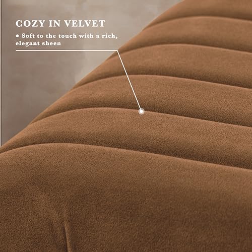 Image of HomePop 48 inch Arch Channel Bench - Rust Orange Velvet