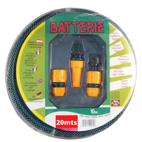Riegolux 331010 Kit Manguera Batterie con Accesorios, Verde, 20 m