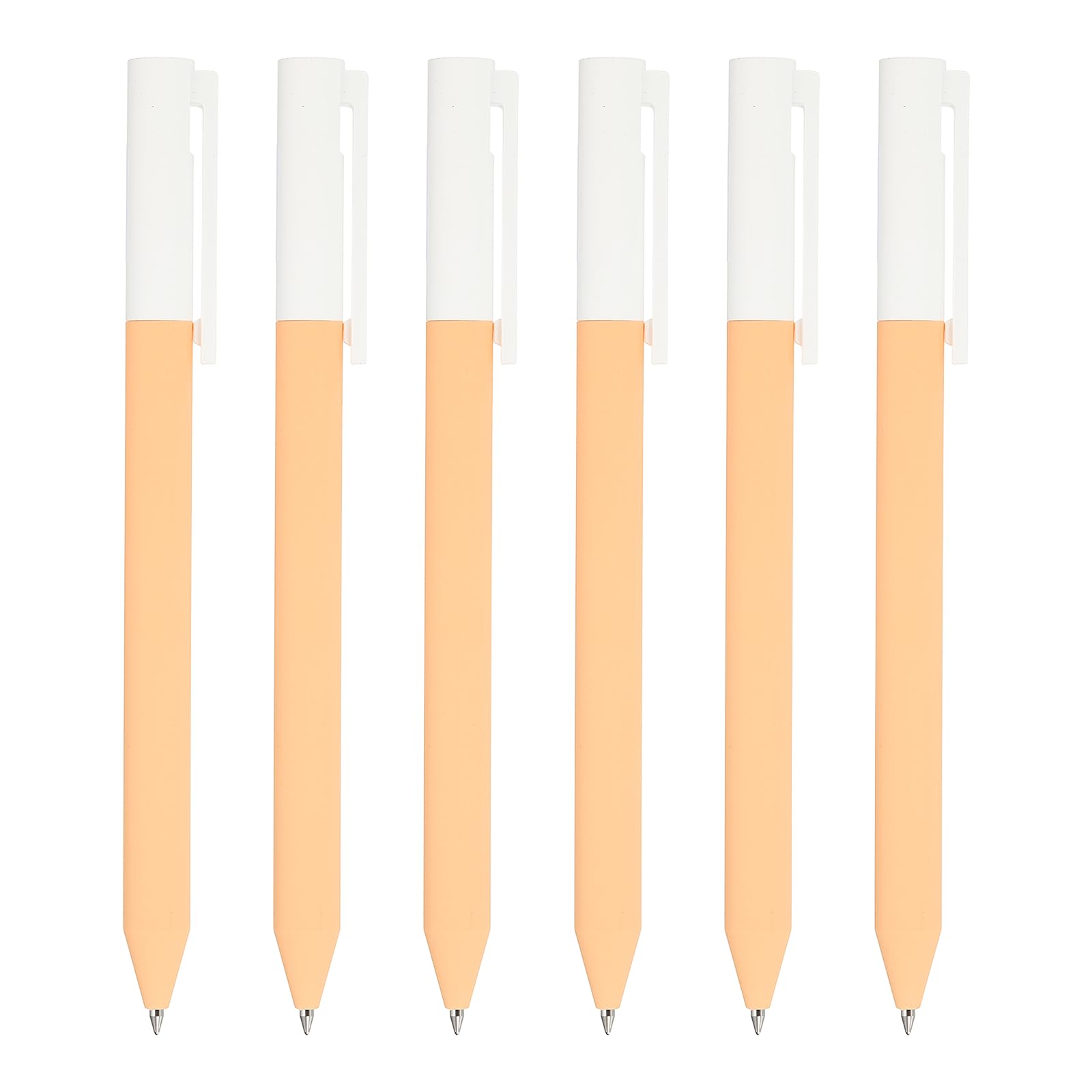 PATIKIL 6 Pcs Gel Pens, 0.5 mm Black Ink Point Rolling Ball Gel Pen, Retractable Bible Pens, Smooth Writing Pens for Journaling Aesthetic Office Supplies, Orange