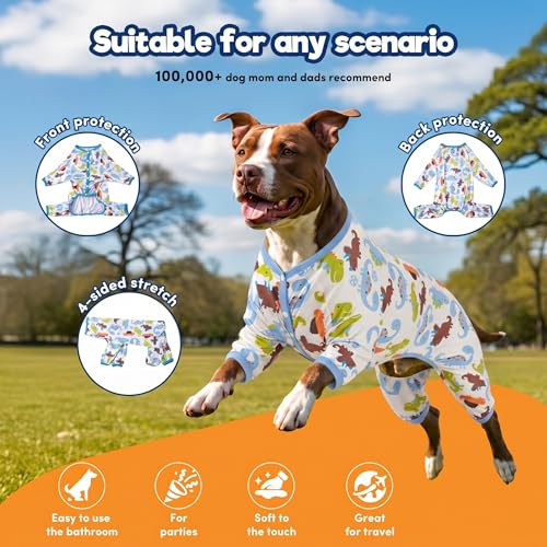 Pijama para perro grande con diseño de dinosaurio miniatura 4