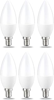 Sponsored Ad – Amazon Basics E14 LED Candle Light Bulb, 5W (Replaces 40W), Clear, Dimmable, Warm White, Pack of 6