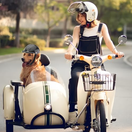 VisageVitalit Sonnenschutz Helm für Hund, Haustierhelm, Coole Motorrad Hundehelm, Einstellbar Hundehüte Kopfschutz Hundeschutzhelm für Radfahren Outdoor-Aktivitäten