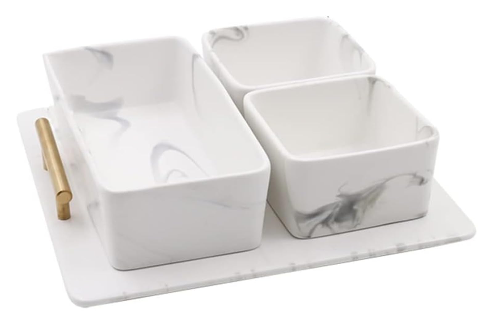Snackbox mit Fächern Nussschale Vorspeisenplatte Keramik Trockenobstschalen Haushalt Wohnzimmer Snack-Tablett
