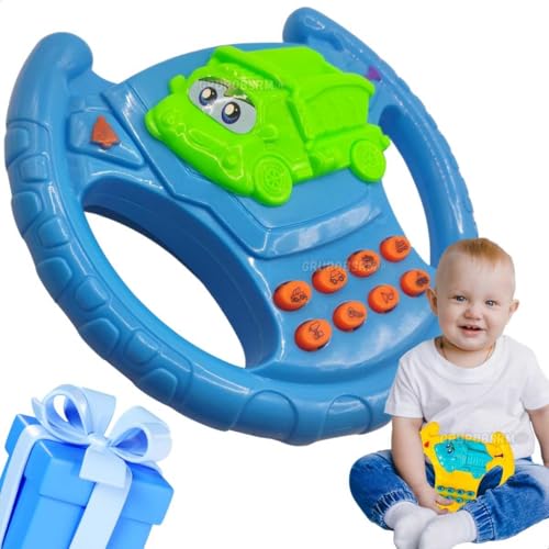 Brinquedo Volante Interativo Musical Infantil com Som Buzina Bebês 12 Meses 1 Ano Presente Menino Menina Natal Dia das Crianças Aniversário Educativo Pedagógico Creche Escolinha Escola