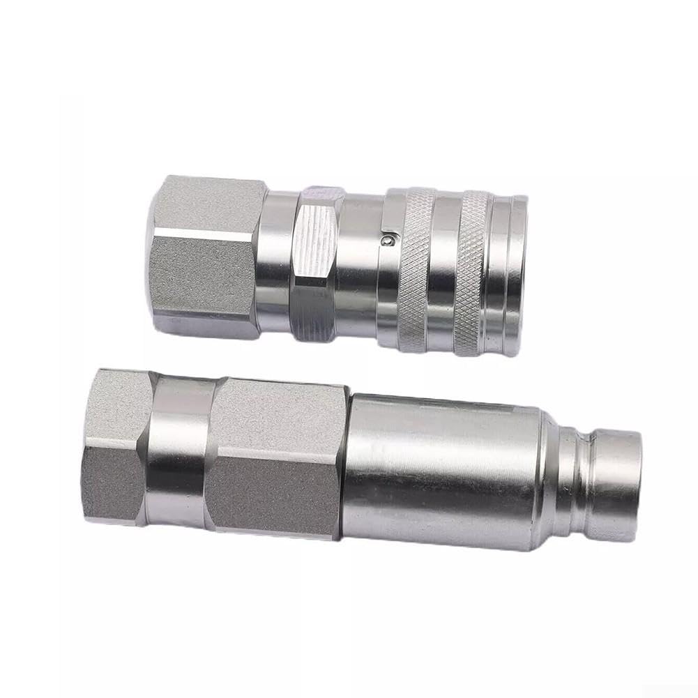 Set di giunti a testa piatta da 6,35 mm per caricatori Bobcat escavatore in metallo per attacco rapido ISO 16028 ad alta pressione idraulica set per Bobcat 543 753 863 E35 E55 6,35 mm filettatura NPT