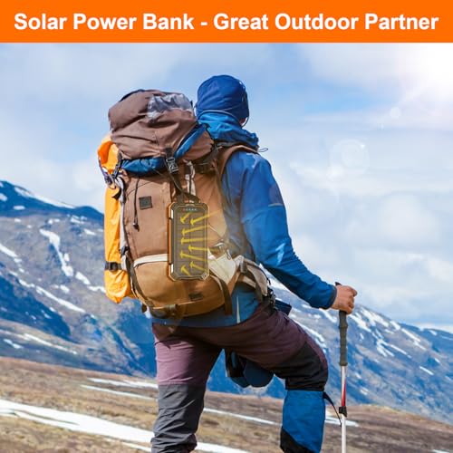 Saraupup Solar Charger Power Bank 49800Mah Wireless Portable Phone Charger, 𝗣𝗗𝟭𝟴𝗪 𝐐𝐂𝟑.𝟎 Fast Charging Built In 4 Cables With Usb C 6 Outputs & 2 Inputs For Cell Phone Orange thumb #6