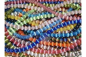 10 Strands of 6mm Cat's Eye Glass Beads for Jewelry Making and DIY Crafts
