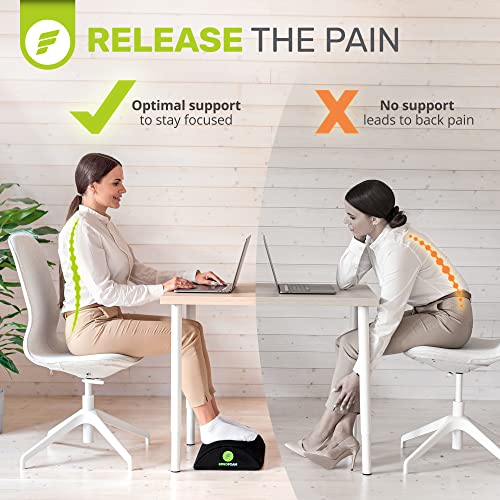 Ergofoam Ergonomic Foot Rest Under Desk - Premium Velvet Soft Foam Footrest For Desk - Most Comfortable Desk Foot Rest In The World For Lumbar, Back, Knee Pain - Foot Stool Rocker (Black) #TOP4
