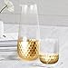 Carafe Wine Glass Pitchers 44 Oz, Gold Plated Decanter for Chilled Beverage Iced Tea Water, Holiday Gift