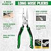 SK 3-Piece Pliers Set, 9.5-Inch Linesman, 8-Inch Diagonal & Needle Nose Pliers, High Carbon Steel, Ergonomic Anti-slip Handle, with Rolling Pouch