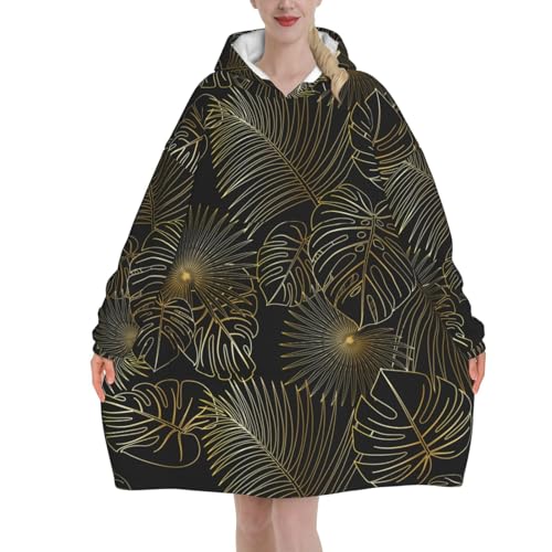 Sweat à capuche flanelle pour cocooning et télétravail - Style jungle dorée