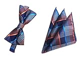 Navy Blue Orange Bowties Set Pre-Tied Bow Ties For Men Suit Fitness Fashion Gift
