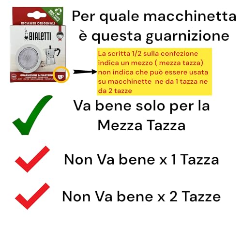 BIALETTI GASKET AND FILTER FOR MOKINA COFFEE MACHINE 1/2 CUP