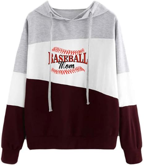 Amazon.com: Edfsgkjikjh Sudaderas con capucha de manga larga para mujer,  diseño de moda, para béisbol, color vino tinto 01, talla: mediano) : Ropa,  Zapatos y Joyería