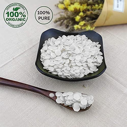 MQUPIN Beeswax Pellets Premium 100% Pure Natural Beeswax Beads Organic Beeswax Pastilles No Additives or Chemicals Beeswax Pastilles for Cosmetics/DIY Candles/Lip Balm/Skin Care/Soaps- (1lb/454g)