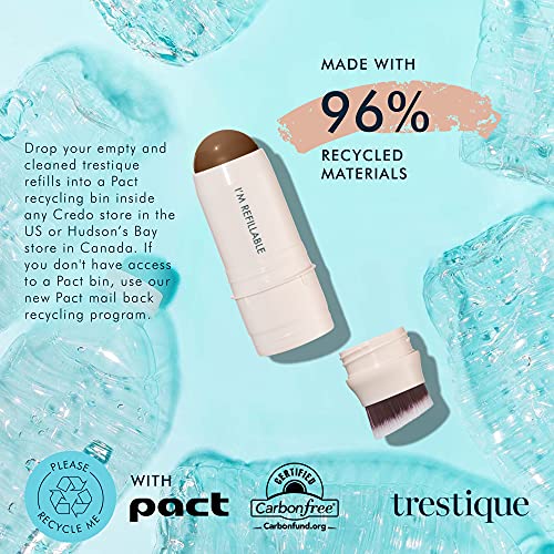 Trestique Bronzer Stick, Refillable Contour Stick With Built-In Blending Brush, Sustainable Contour Makeup, Clean Beauty Cream Bronzer #TOP5