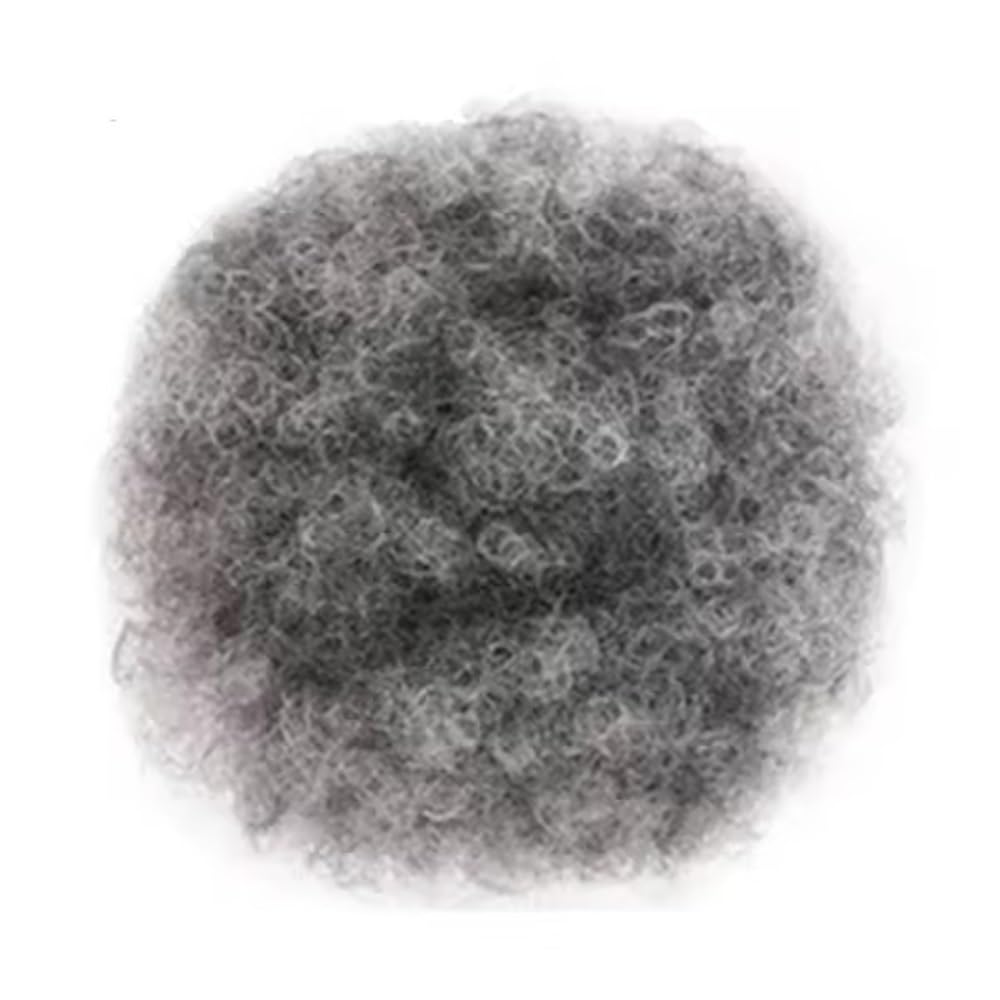 QRSTUVXZY Black Women Short Kinky Curly Synthetic Afros Puff Drawstring Ponytail Extension for Afro Bun Extension Hairpieces(Grey)