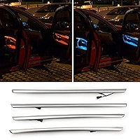 Hacreyatu Auto LED Binnendeur Verlichting Omgevingslicht Trim Strip Accessoires voor B-MW 3 Serie F30 F31 320i 328i 330i 335i 340i 2012-2018 Deur Tweekleurige Sfeer Lamp Vervanging Cover (zwart