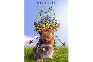 RSVP Birthday Greeting Card Featuring Rabbit with Floral Headdress, a Humorous Touch...