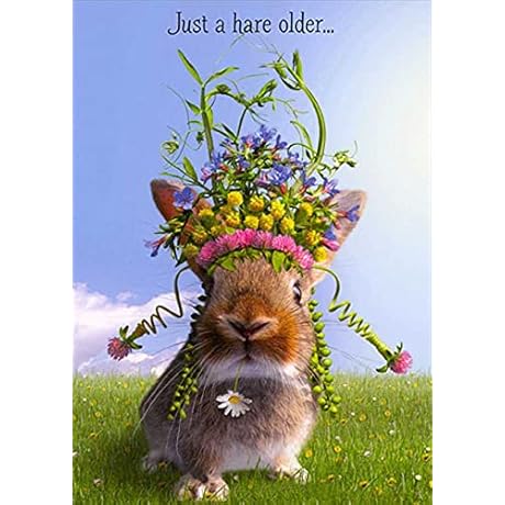 RSVP Birthday Greeting Card Featuring Rabbit with Floral Headdress, a Humorous Touch...